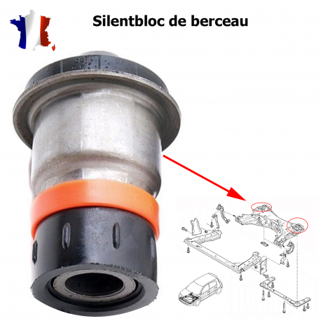 Support (silent bloc) de berceau pour Clio 3 Megane 2 Scenic 2