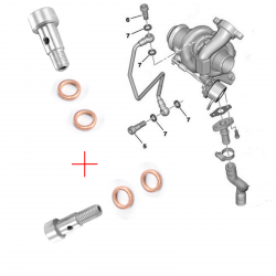 Vis banjos + joints tuyau alimentation huile turbo pour Citroën Ford Mazda Mini Peugeot Volvo 1.6 HDI TDCI