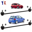 Lot de 2 biellettes de barre stabilisatrice avant gauche ET droite compatible pour Citroën C2, C3, DS3 & Peugeot 1007, 206