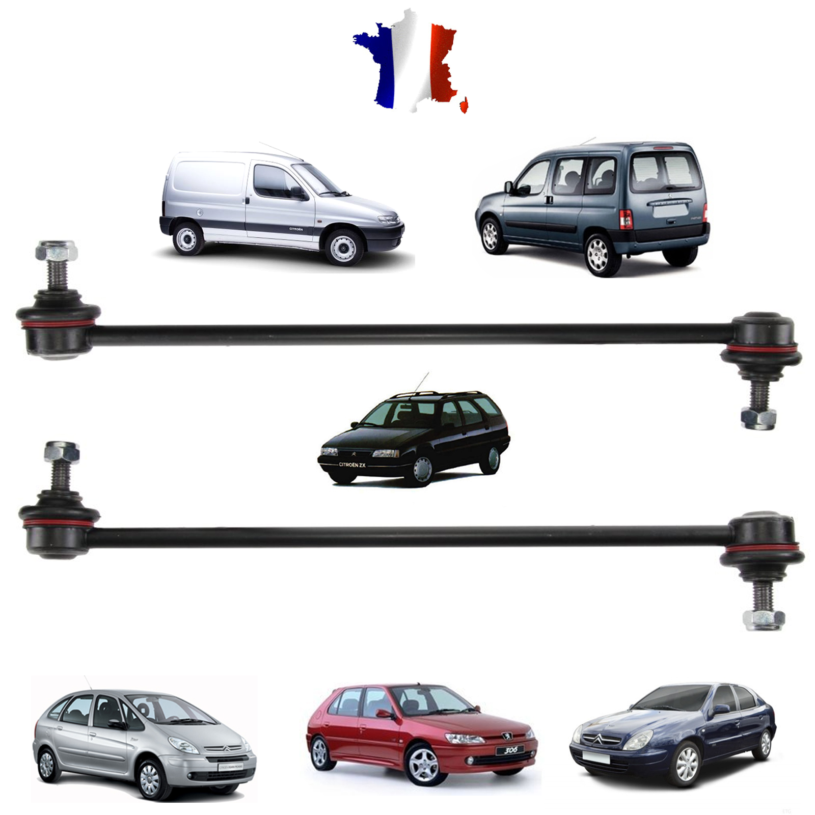 2 Biellettes De Barre Stabilisatrice Renforcées Pour CITROËN BERLINGO Diesel - Neuf - Garantie 1 An