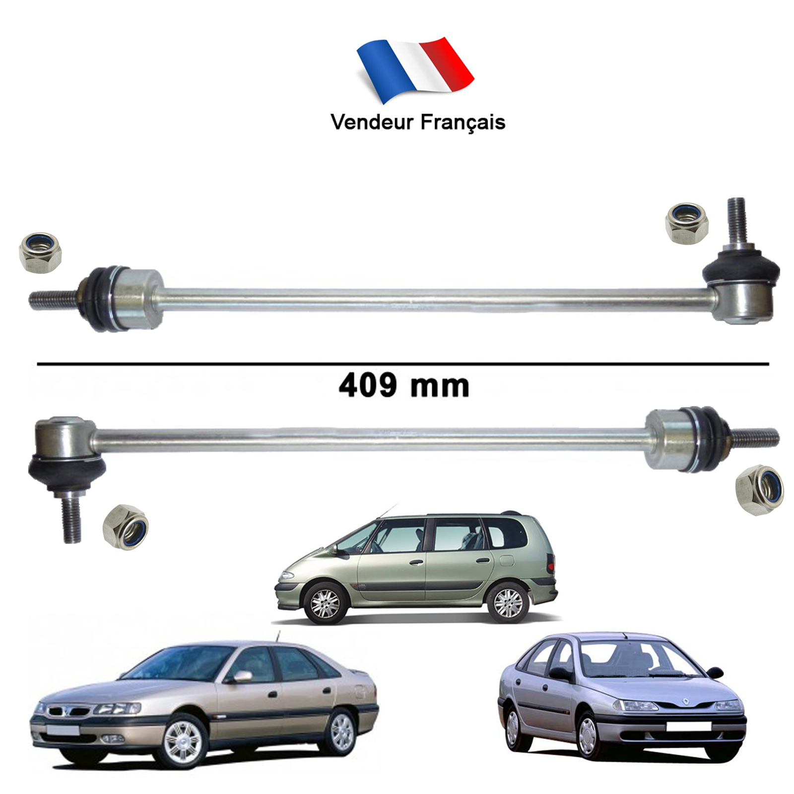 2 Biellettes De Barre Stabilisatrice Pour Renault Laguna 2, Trafic 2, Espace 4 - Marque NTY, Neuf
