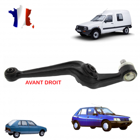 Bras triangle de suspension avant droit côté passager pour CITROËN C15 et Visa & PEUGEOT 205