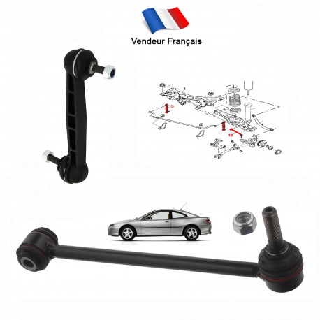 Lot de 2 biellettes de Carrossage & barre stabilisatrice arrière pour Peugeot 406 tous modèles