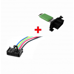 Résistance de chauffage avec prise connectique compatible pour Alfa Romeo Mito Citroën Nemo Fiat Punto Opel Corsa Peugeot Boxer