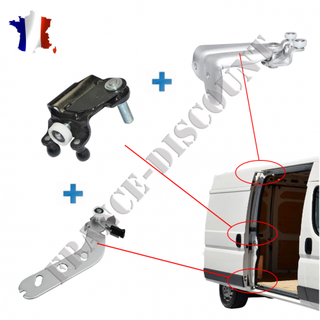 3 Galets de porte latérale droite coulissante Citroën Fiat Peugeot