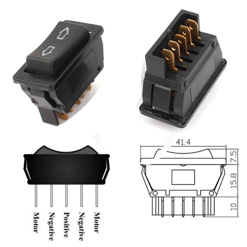 Bouton de lève vitre universel tous modèles 5 pins