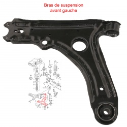 Bras de suspension, triangle avant droit compatible pour VOLKSWAGEN Golf 3 - Vento