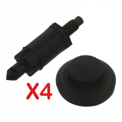 Fixation de cache moteur supérieur 4 silentblocs (Vis + Clips) compatible pour moteur 2.0 l HDi ou JTD CITROËN FIAT & PEUGEOT