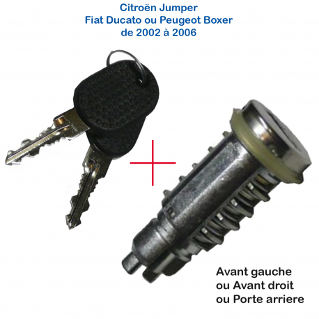 Canon de barillet pour serrure de porte de PEUGEOT Boxer ou CITROËN Jumper ou FIAT Ducato (de 2002 à 2006)