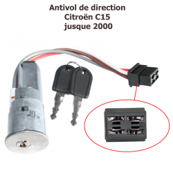 Antivol de direction compatible pour CITROËN C15 (4 fils)