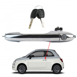 Poignée de porte avec barillet avant gauche compatible pour Fiat 500 500C Abarth depuis 2007