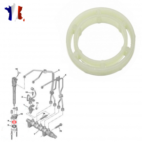 Joint (bague) d'injecteurs pour Citroën Peugeot moteur 1.6 HDI TDCI