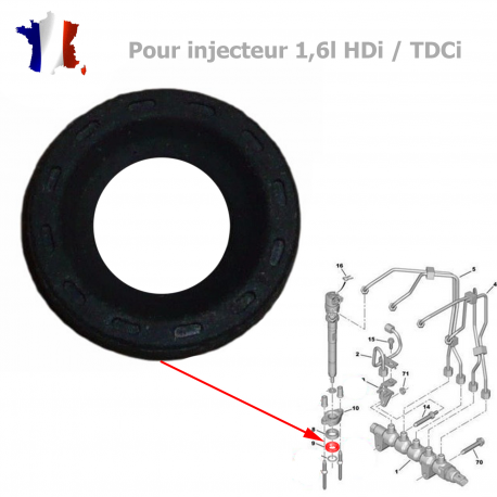 Bague d'étanchéité pour injecteur 1.6 HDI TCDI de Citroën Peugeot