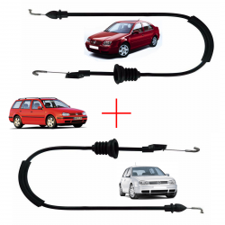 Câble ouverture de porte droite et gauche serrure pour Volkswagen Bora de 1998 à 2005 Golf 4 de 1997 à 2006