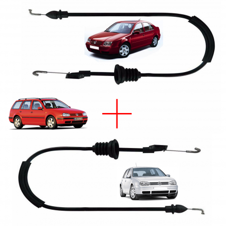 Câble ouverture de porte droite et gauche serrure pour Volkswagen Bora de 1998 à 2005 Golf 4 de 1997 à 2006