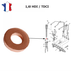 Joint d'injecteur pour Citroën Peugeot 1.4 - 1.6 - 2.0 - 2.5 HDI TDI