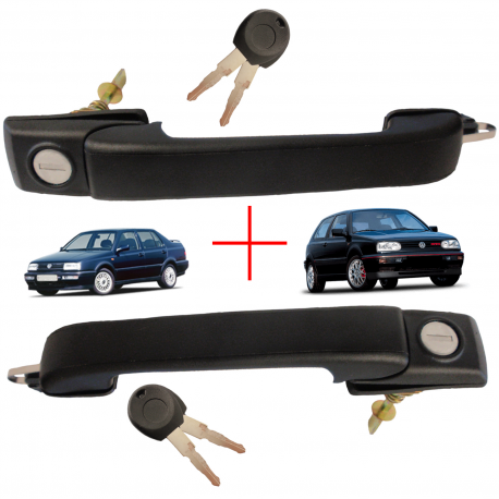 (Lot de 2) Poignée de porte avant gauche et droite pour Volkswagen Golf 3 (1992 à 1998) Vento (1992 à 1998)