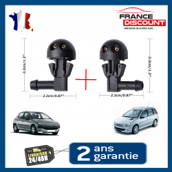 lot de 2 buses gicleur de lave glace avant gauche et droit pour Peugeot 206 CC SW de 1998 à 2008