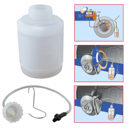 Bouteille de recyclage 1 Litre fournis avec 1 tube + 1 raccord compatible pour la vis de purge