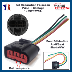 Kit Réparation Faisceau Connecteur avec prise électrique compatible pour Capteur de Débitmètre d'air AUDI VW SEAT SKODA