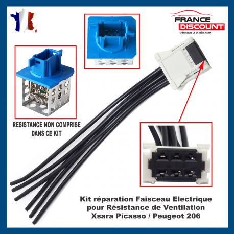 Kit réparation Faisceau Connectique de Résistance de chauffage climatisation pour Citroën Xsara Picasso C5 Peugeot 206 CC SW