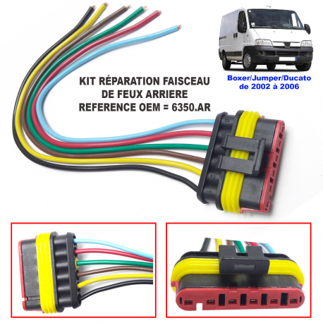 Kit de réparation faisceau de platine de feux arrière porte ampoules de Citroën Jumper Peugeot Boxer Fiat Ducato (2002-2006)