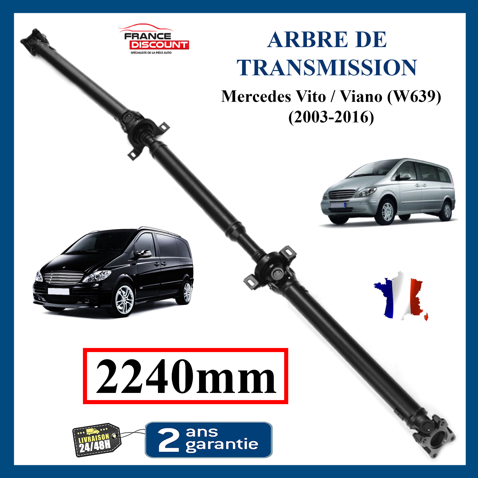 Arbre De Transmission Arrière Pour MERCEDES - Réf. 2E0521163Q, 9064107516 - Neuf Sous Emballage