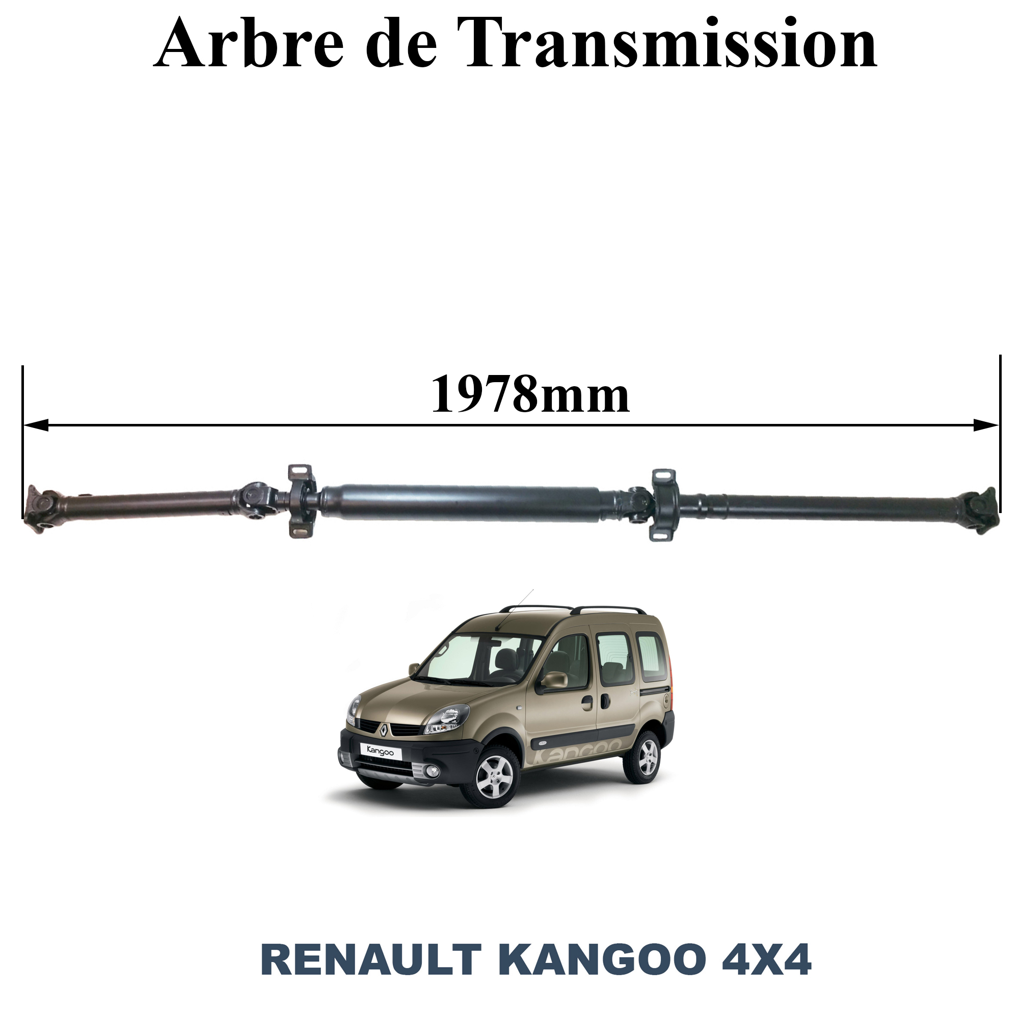 Arbre de transmission neuf et garanti pour votre Renault Kangoo 4X4