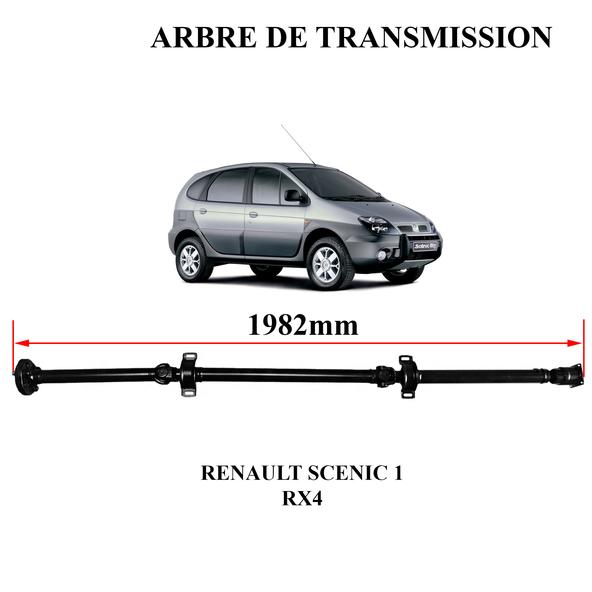 Arbre de transmission longitudinale pour Renault Scénic Rx4 NEUF