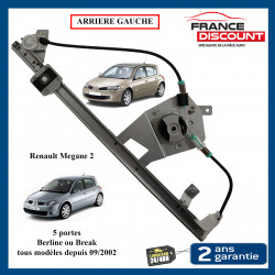 Mécanisme de Lève-Vitre Arrière Gauche compatible pour Renault Mégane 2 (Ii) (5 Portes) (depuis 2002) équivalent à 8201010924