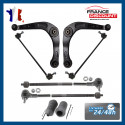 Kit réparation de train avant (essieu) complet compatible pour Peugeot 206 Triangle + biellette + rotule direction