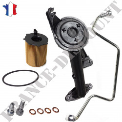 Tuyau de graissage turbo + crépine d'huile + filtre à huile compatible pour Citroën Ford Mazda Peugeot 1.6 HDI TDCI MZ-CD 110 ch