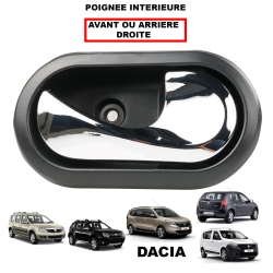 POIGNÉE INTÉRIEURE CHROMÉE DE PORTE AVANT OU ARRIÈRE DROITE POUR DACIA: DOKKER (2012-), DUSTER (2010-), LODGY (2012-) LOGAN (200