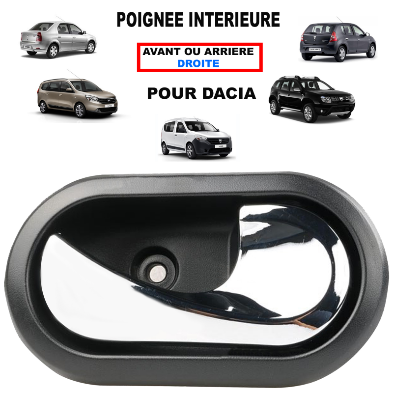 POIGNÉE DE PORTE EXTERIEURE DACIA DUSTER 2010-2013 ARGENT / AVANT DROITE