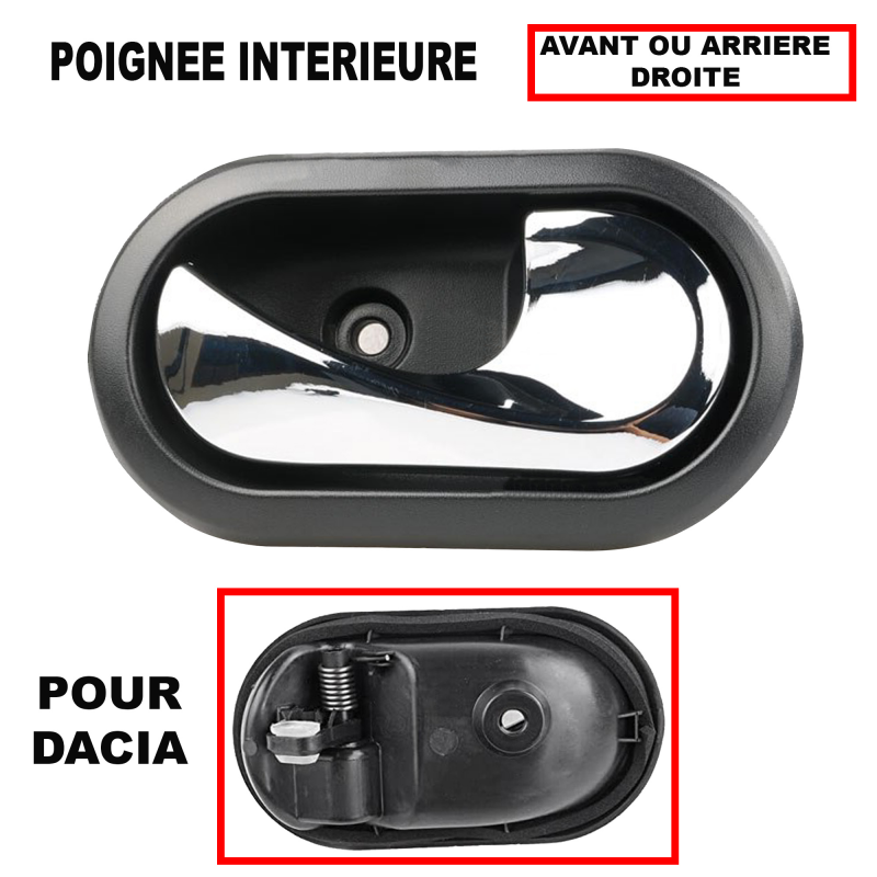 POIGNÉE DE PORTE EXTERIEURE DACIA DUSTER 2010-2013 ARGENT / AVANT DROITE