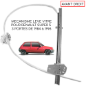 Lève-Vitre Manuel Avant Droit compatible pour Renault Super 5 (3 Portes) (de 1984 à 1996) équivalent à 7700774980