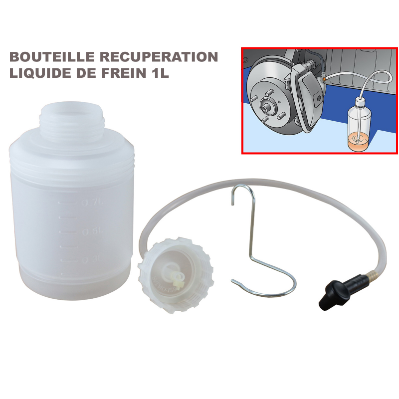 XiTuanYuan Kit de purge de liquide de frein de 3 L avec bouteille de  remplissage de 1 L et adaptateur de cylindre, pompe à vide de purge de  pression