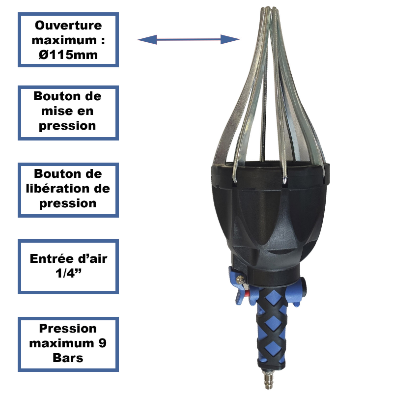 Pince expandeur pneumatique cardan transmission 5 soufflets universel