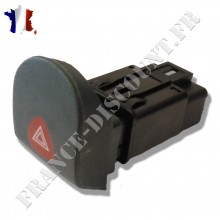 Bouton Commande Interrupteur de Feux de Détresse Warning compatible pour Renault Kangoo (de 1996 à 2003) équivalent à 7700308821