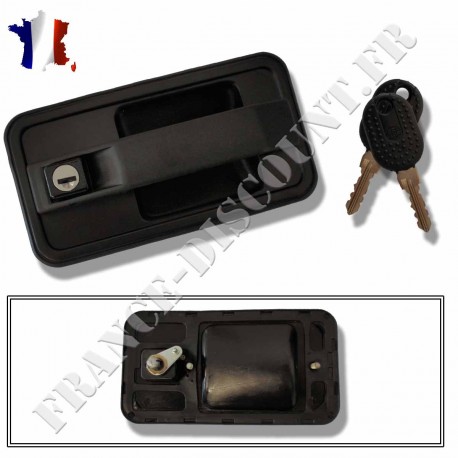 Poignée de porte extérieure avant gauche + barillet avec 2 clés compatible pour CITROËN C25 PEUGEOT J5 (de 1981 à 1994)