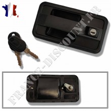 Poignée de porte extérieure avant droite + barillet avec 2 clés compatible pour CITROËN C25 & PEUGEOT J5 (de 1981 à 1994)