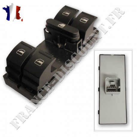 bouton commande leve vitre noir et chrome GOLF 5 GOLF 6 PASSAT B6 POLO