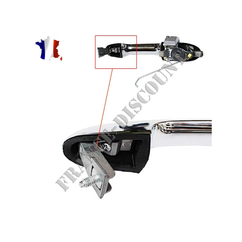 Poignée droite Fit Fiat 500 Chrome Poignée de porte extérieure Hors-jeu  Conducteur droit Côté 735592012