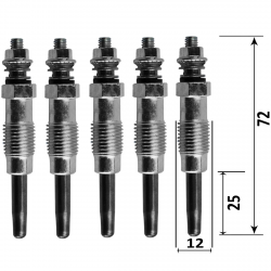 Pack de 5 bougies de préchauffages compatible pour MERCEDES Série l 3.0d