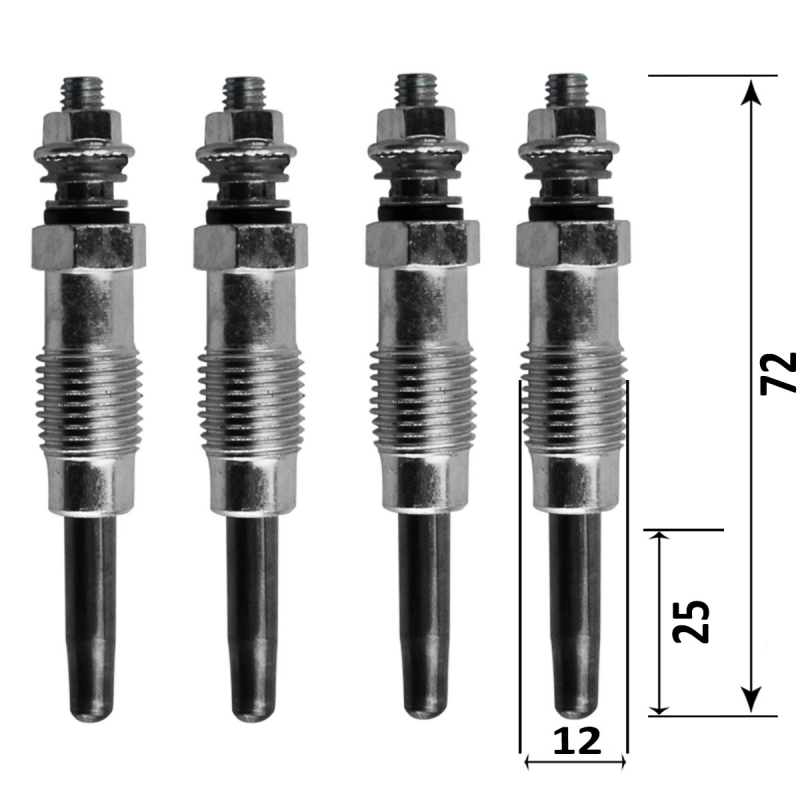 Pièces Moteur BOUGIE DE PRECHAUFFAGE 4x Bougies de Prechauffage Diesel -  Peugeot 205 306 406 806 Citroen Zx Xsara C15 Clio R19