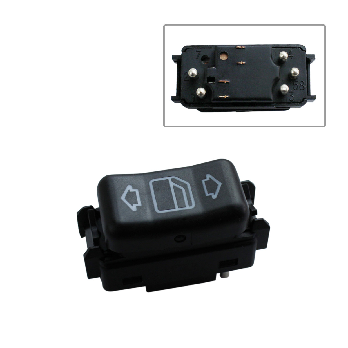 Bouton De Lève-Vitre Électrique Avant Droit Pour Mercedes Classe S W126/C126 - POLCAR, Réf. 5014P-72