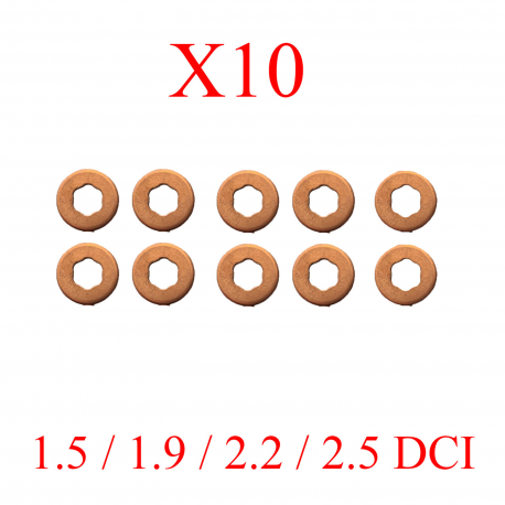 Lot de 10 Joints injecteur rondelles pour Renault 1.5 1.9 2.2 2.5 DCI